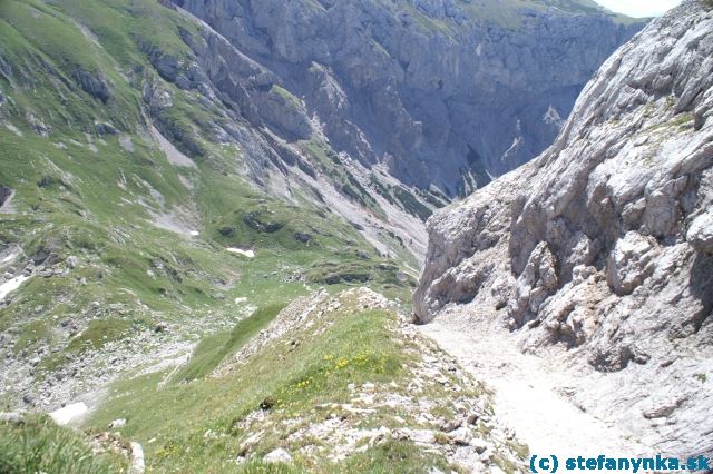 Hochschwab, ferata G-hackt pokračovala po hrane