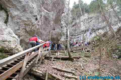 Steinwandklamm - chodník k hlavnému rebríku