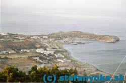 Tsambika, Rodos. Pohľad z vrchu Tsambika na Kolymbiu