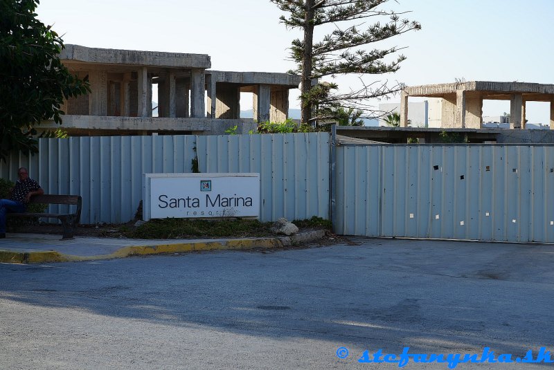 Amoudara, Kréta. Bývalý hotel Santa Marina Amoudara, Kréta. Bývalý hotel Santa Marina
