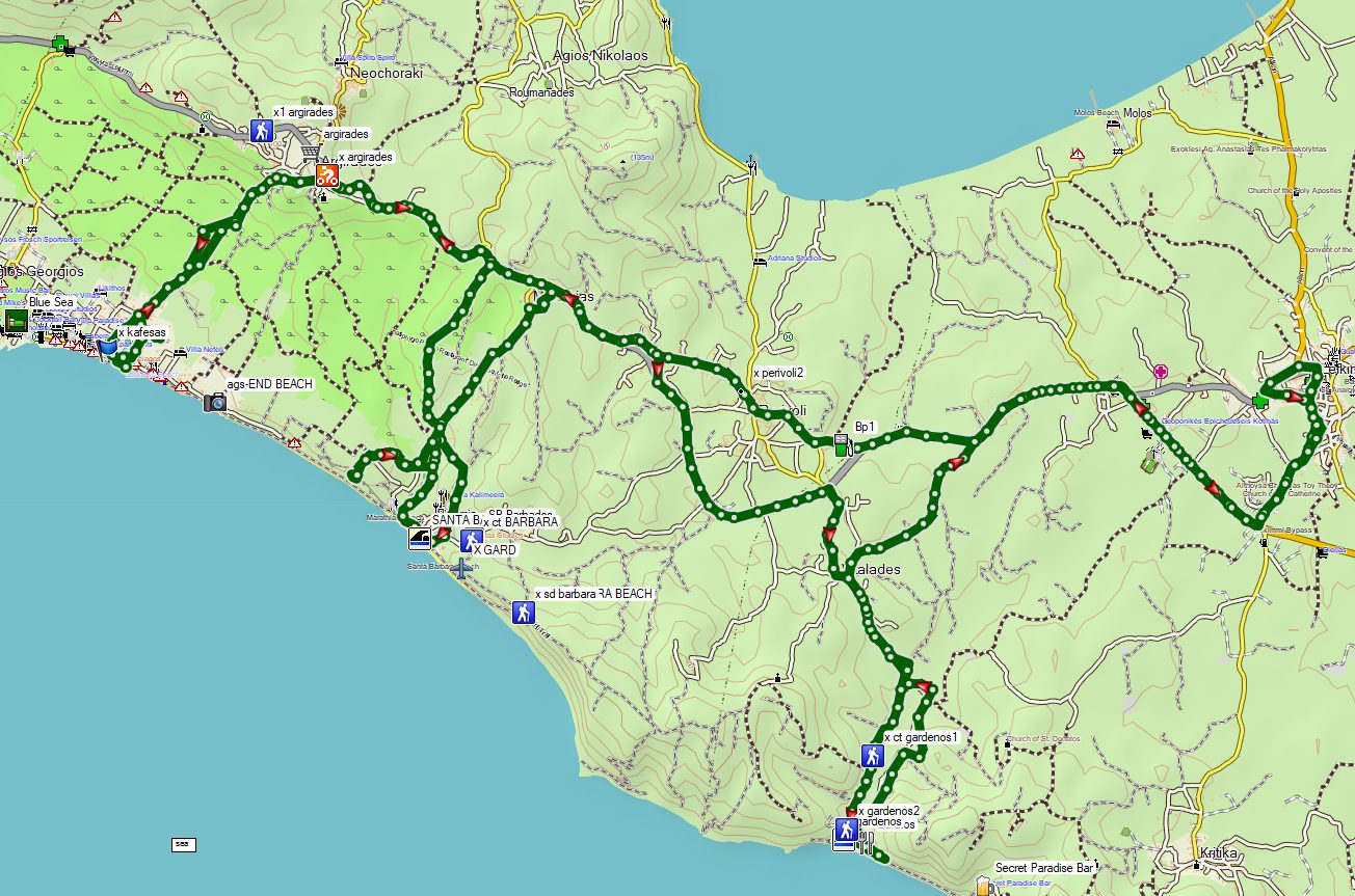 Bike: Agios Georgios south - Gardenos - Lefkimi - Santa Barbara a Marathias - Argyrades - Agios Georgios south