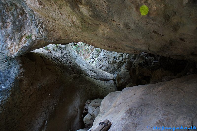 Patsos gorge (Agios Antonios), Kréta. Za mostíkom. Tu sa začínala samotná roklina