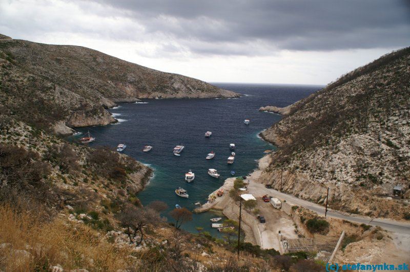 Zakynthos. Prístav Porto Vromi